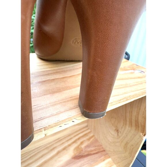 Michael Kors Milly Luggage Tan Leather Pointed Toe Flex Pumps Heels Size 9.5 - Picture 13 of 16